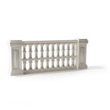 White Baroque Railing 120 Am79 3d Model Railing Simple Object Baroque