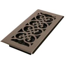 4 In X 8 In Brushed Nickel Scroll Floor Register Sph408 Nkl The Home Depot Floor Registers Decor Buy Floor Decor