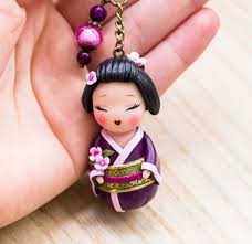 Japanese Doll Charm Kokeshi Doll Geisha Doll Charm Cute Geisha Etsy Kokeshi Dolls Japanese Dolls Chinese Dolls