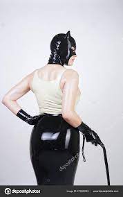 Sexy Hot Latex Mistress Wearing Rubber Cat Mask Tight Black Stock Photo by  ©agnadevi 272509924