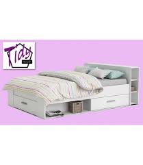 Lit coffre éléctique avec télécommande et sommier. Lit Adulte 140 Rangement Tiroir Blanc Chene Clair Moderne