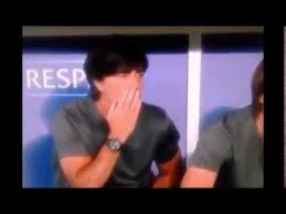 Joachim got caught having a scratch and a sniff during the ukraine game (image: German Football Coach Joachim Loew Smells His Balls And Picks His Arse Euro 2016 Youtube