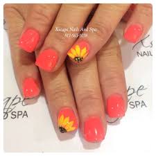 Sunflower Nails Summer Nails Nail Design Nail Art Nail Salon Irvine Newport Beach Sunflower Nails Simple Nails Gel Nail Art Designs