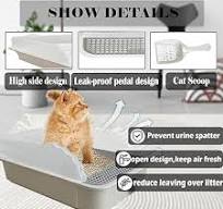 Amazon.com: kathson Open Small Cat Litter Box with High Side ...