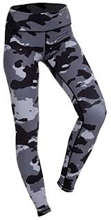 Womens Compression Pants Camo M Best Full Leggings Tights For Running Yoga Gym By Compressionz