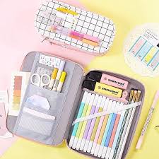 Grid Pink Pencil Pouch Series In 2020 School Pencil Case Pencil Case Organization Cool School Supplies
