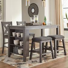 Striking A Simply Chic Pose The Signature Design By Ashley Caitbrook Counter Height Table Wit Dining Table With Storage Dining Room Cozy High Dining Table Set