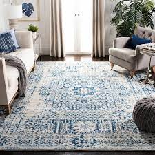 Huma Oriental Blue Ivory Area Rug In 2021 Distressed Rugs Inexpensive Rugs Blue Area Rugs