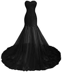 Choose your most favorable black mermaid / trumpet dresses on time, in order to avoid the last minute rush. Fair Lady Gothic Vintage Mermaid Prom Dress Long Beaded Lace Black Wedding Dress For Women At Amazon Women S Clothing Store
