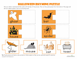 Halloween Rhyming Words Worksheet Education Com Rhyming Words Rhyming Activities Halloween Kindergarten