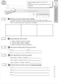 Evaluation Vocabulaire Cm1 Les Familles De Mots Familles De Mots Cm1 Evaluation Grammaire Cm1