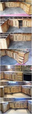 Floor to windows, bottom to top of windows and top of windows to ceiling. Diy Wood Pallet Kitchen Cabinets Pallet Wood Projects