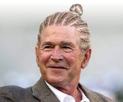 President George W Bush Man Bun Hairstyles Man Bun Hipster Hairstyles