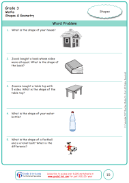 Days of the week worksheets. Grade 3 Word Problems In Geometry Worksheets