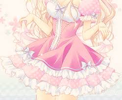 Owari no seraph (seraph of the end). Cute Anime Girl Pink Dress