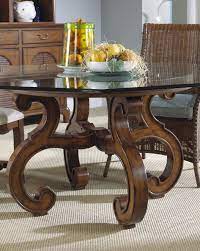 Glass Top Dining Table With Antique Brown Wooden Curved Pedestal Furniture Sensational Rou Glass Round Dining Table Glass Top Dining Table Glass Dining Table