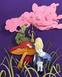 Alice In Wonderland 3d Mural 3d Paper Art Paper Artwork Paper Sculpture