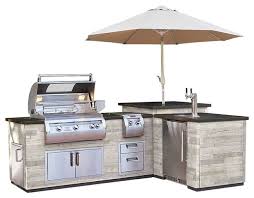 The entertainer outdoor kitchen package is an l shaped design that includes all the works. Fire Magic L Outdoor Kitchen Island Silver Pine Island Only Contemporary Outdoor Grills By Outdoor Cooking Pros Houzz
