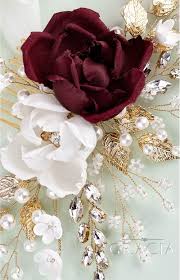 As a general rule, white is an excellent backdrop for rose gold, especially when you really want your rose gold to be the star attraction in the room. Wine Red Burgundy Elegant Red And White Flowers Gold Or Rose Gold Flower Hairpiece With Blush Pink Vintage Style Choose Silver Leaves Accessories Hair Accessories Bgc Sedahotels Com
