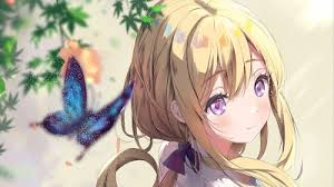 Anime eye contacts allow you to transform into your favorite character and create the effect of having large, round eyes. Butterfly Blond Hair Purple Eyes Anime Girl Download Wallpapers Srcwap