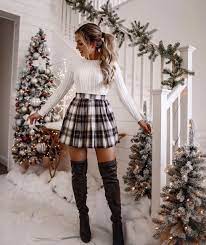 Shein Zip Side Plaid Pleated Skirt Shein Outfits Fashion Winter Date Outfits