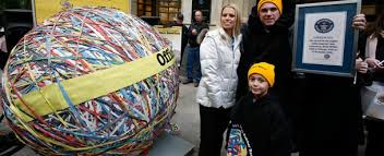 700,000 rubber bands of all sizes were used for the ball. World S Largest Rubber Band Ball Builds Officemax S Brand Maccabee Prmaccabee Public Relations Minneapolis Mn