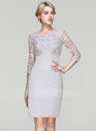 Us 136 00 Sheath Column Scoop Neck Knee Length Stretch Crepe Cocktail Dress Jj S House Vestidos Coctel Vestidos Vestido Tubo