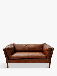 Sleeper sofas are versatile pieces that convert to beds. Halo Groucho Small 2 Seater Leather Sofa Antique Whisky At John Lewis Partners