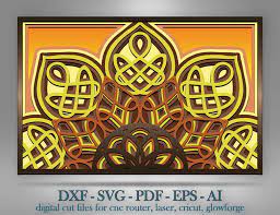 Download Hm 5 Celtic Half Mandala Svg 3d Celtic Half Mandala Svg Cut Files Laser Cut Files Multilayer Cricut Svg Glowforge File Craftmegood
