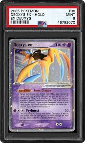 Pokemon deoxys ex card deoxys set 99/107 ultra rare holo played lightly. Psa Set Registry Collecting The 2005 Pokemon Ex Deoxys Trading Card Game Set Searching For Rayquaza