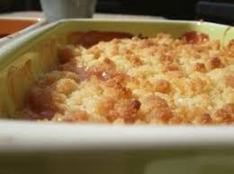 Crumble Aux Peches De Vigne Caramelisees Dans La Cuisine De Fabienne Crumble Peche Recettes De Cuisine Recette Crumble Poire
