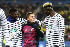 Quintero, juan fernandojuan fernando quintero paniagua. Ousmane Dembele Juan Fernando Quintero Paul Pogba During The Friendly Football Match Between France And Colombia At The Stade De France In Saint Deni Futebol