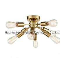 Farmhouse flush mount ceiling light features a clear, unique glass shade and a beautiful, warm brass finish. Jlc 7403 Antique Brass Sputnik Chandelier With 8 Socket Flush Mount Ceiling Light China Flush Mount Ceiling Lamp Metal Ceiling Lamps Made In China Com