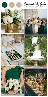 Best 8 March Wedding Color Palettes For 2021 Emerald Green And Gold Wedding Gown Emerald March Wedding Colors Emerald Wedding Colors Green Gold Weddings