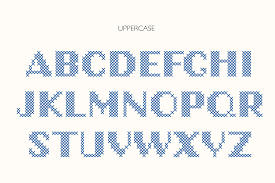Make a charted design in cross stitch or in backstitch from your own text. Stitch It Up A Bold Cross Stitch Font By Studio Indigo Thehungryjpeg Com