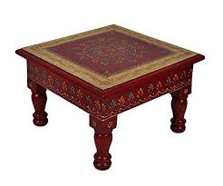 Pooja Room Decorative Table Chowki Stool 9 X 9 X 5 5 Inch Wooden Tables Indian Furniture Indian Decor