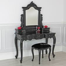 French Noir Black Painted Dressing Table Set With Stool Home Gothic Home Decor Home Decor