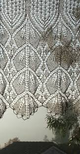 Or, use a thick insulating curtain as a first layer and hang. Herminehesse Knitted Lace Curtain Crochet Curtains Lace Curtains Lace Knitting
