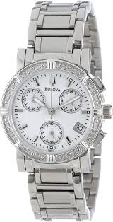 This article refers to solid gold watches and not to bulova's fashion watches or gold filled watches. Amazon Com Bulova Women S 96r19 Diamond Studded Chronograph Watch Bulova Clothing Shoes Jewelry