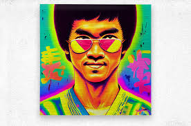 Bruce Lee cool art portrait colorful by TFRART Wall Art
