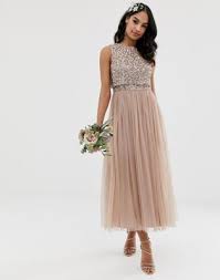 Image 1 Of Maya Bridesmaid Sleeveless Midaxi Tulle Dress With Tonal Delicate Sequin O Bridesmaid Sleeveless Tulle Bridesmaid Dress Embellished Bridesmaid Dress