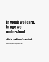 In Youth We Learn In Age We Understand Marie Von Ebner Eschenbach Short Quotes Short Funny Quotes True Friendship Quotes