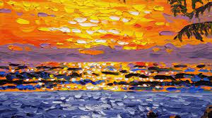 Orange beach (speedpaint commissions $20+). Tropical Orange Sunset With Palette Knives Youtube