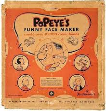 Vintage Toy Package Design Popeye S Funny Face Maker From 1958 Vintage Packaging Toy Packaging Retro Illustration