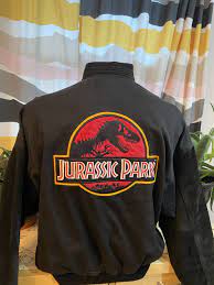 Vintage Jurassic Park Bomber Jacket Red And Black 100 Genuine Leather Red Jacket Bomber Jacket Jurassic Park
