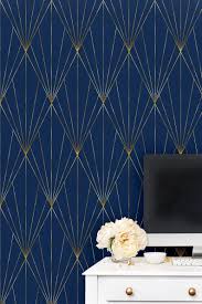 Navy Gold Peel And Stick Wallpaper Self Adhesive Geometric Etsy Peel And Stick Wallpaper Wallpaper Accent Wall Geometric Wallpaper