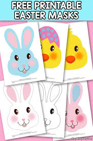Draw an easter bunny face. Easter Masks Bunny Rabbit And Chick Template Itsybitsyfun Com