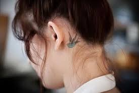 Bird Tattoo Behind Ear Small Swallow Tattoo Behind The Ear Ink Girly Red Bird Tattoos Bluebird Tattoo Small Tattoo Placement