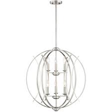 Possini Euro Design Brushed Nickel Orb Pendant Chandelier 24 Wide Modern 6 Light Fixture For Dining Room House Foyer Kitchen Target