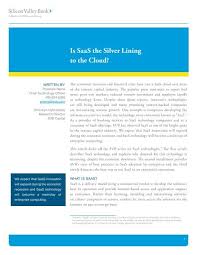 On thursday, months after the deal seemed in danger of being rejected. Is Saas The Silver Lining To The Cloud Silicon Valley Bank